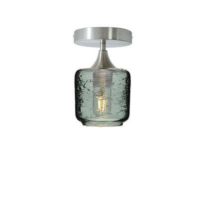 601 Spun: Semi Flush Light-Glass-Bicycle Glass Co - Hotshop-Slate Gray-Brushed Nickel-Bicycle Glass Co