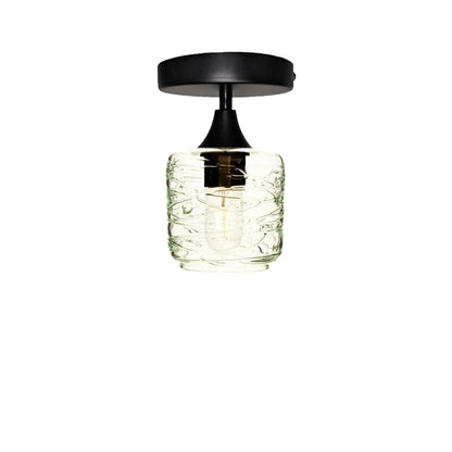 601 Spun: Semi Flush Light-Glass-Bicycle Glass Co - Hotshop-Eco Clear-Matte Black-Bicycle Glass Co