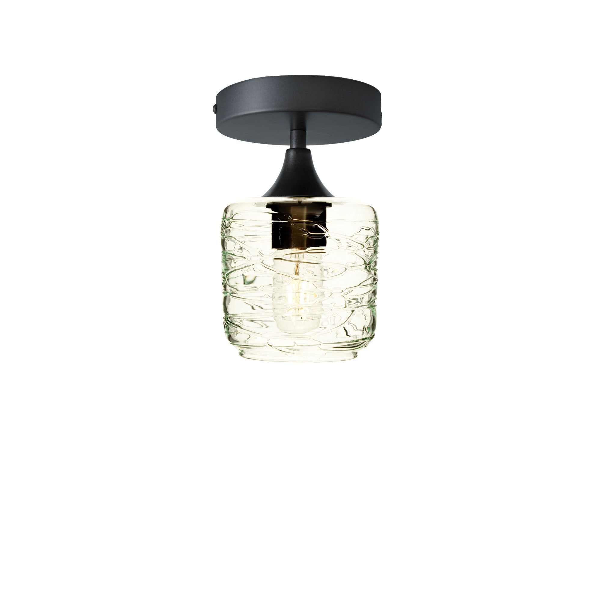 601 Spun: Semi Flush Light-Glass-Bicycle Glass Co - Hotshop-Eco Clear-Antique Bronze-Bicycle Glass Co