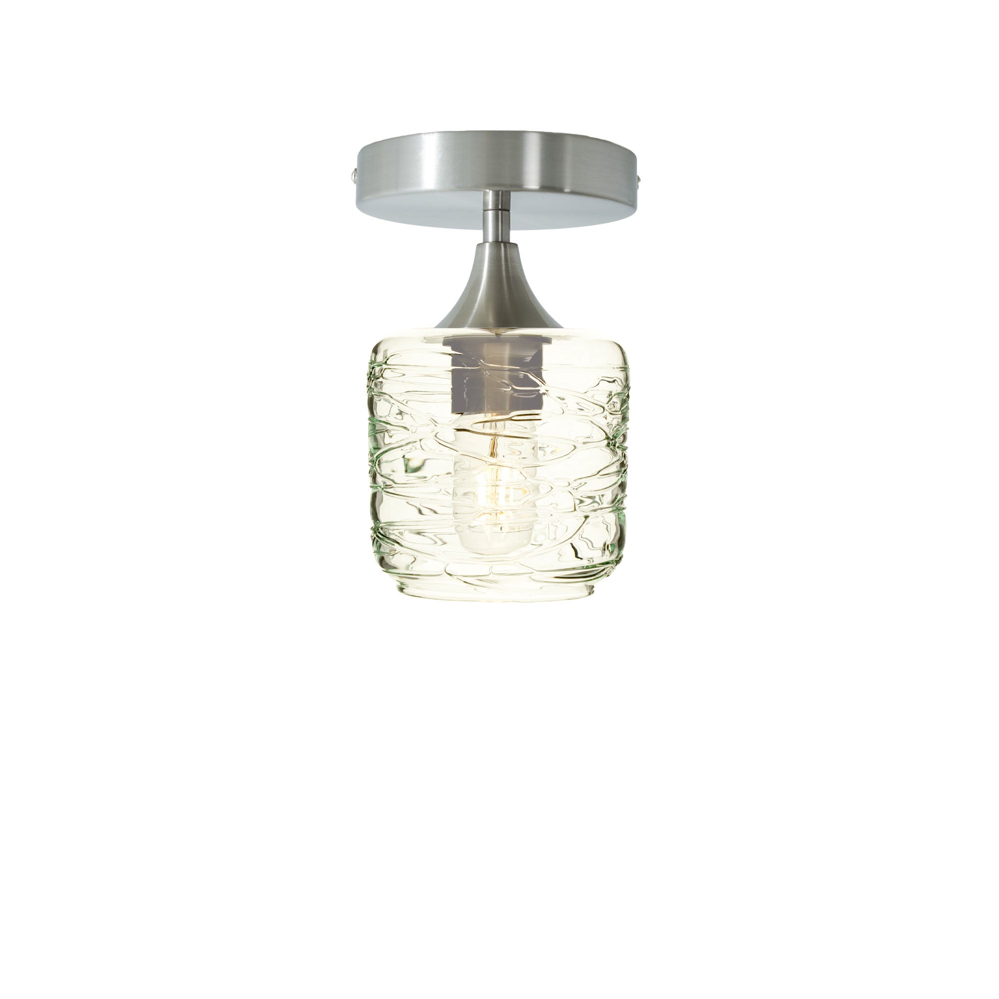 601 Spun: Semi Flush Light-Glass-Bicycle Glass Co - Hotshop-Eco Clear-Brushed Nickel-Bicycle Glass Co