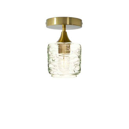 601 Spun: Semi Flush Light-Glass-Bicycle Glass Co - Hotshop-Eco Clear-Polished Brass-Bicycle Glass Co