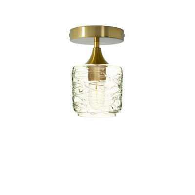 601 Spun: Semi Flush Light-Glass-Bicycle Glass Co - Hotshop-Eco Clear-Polished Brass-Bicycle Glass Co