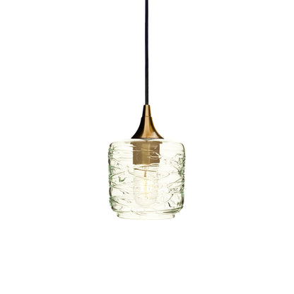 601 Spun: Single Pendant Light-Glass-Bicycle Glass Co - Hotshop-Eco Clear-Polished Brass-Bicycle Glass Co