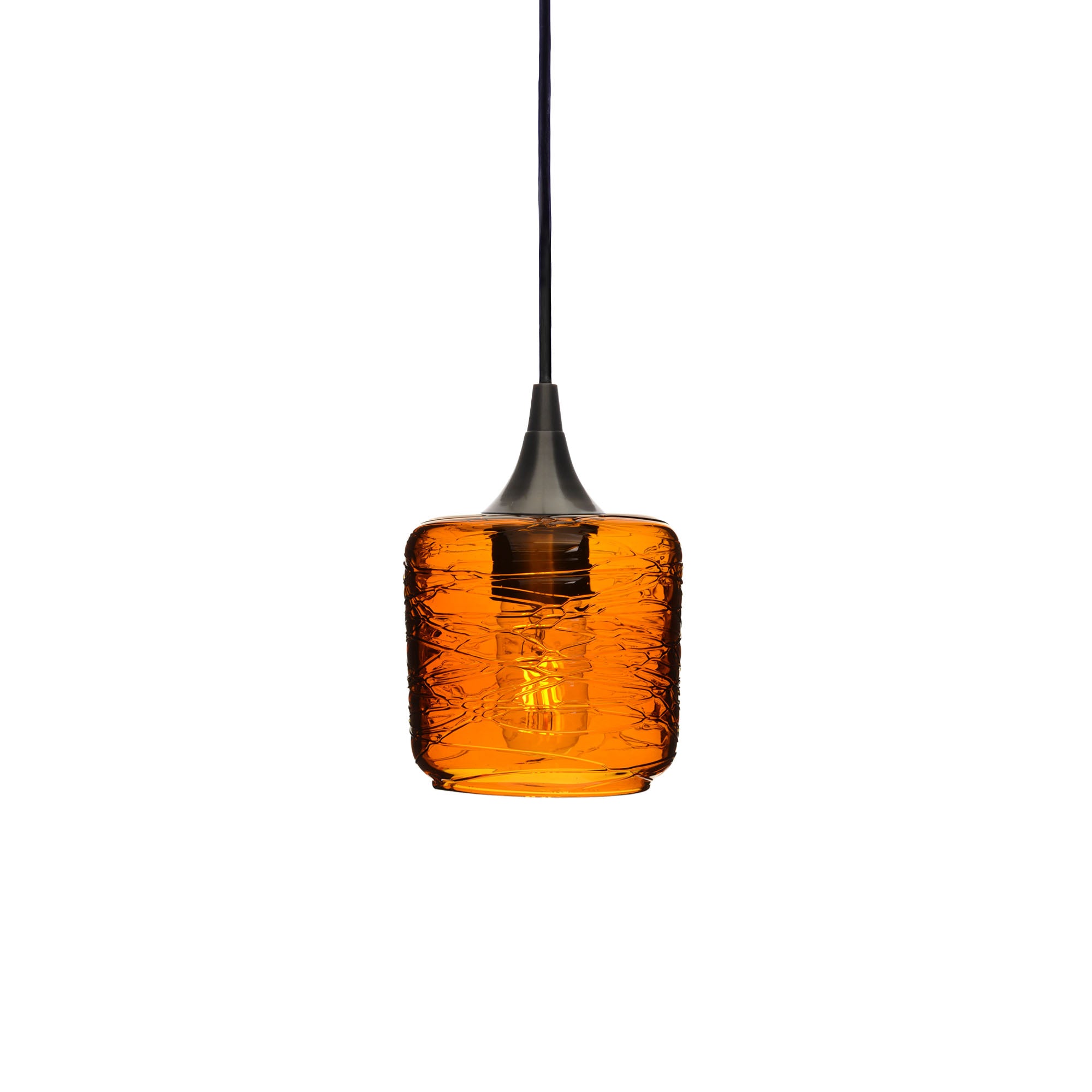 601 Spun: Single Pendant Light-Glass-Bicycle Glass Co - Hotshop-Golden Amber-Antique Bronze-Bicycle Glass Co