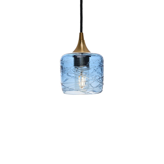 601 Spun: Single Pendant Light-Glass-Bicycle Glass Co - Hotshop-Steel Blue-Bicycle Glass Co