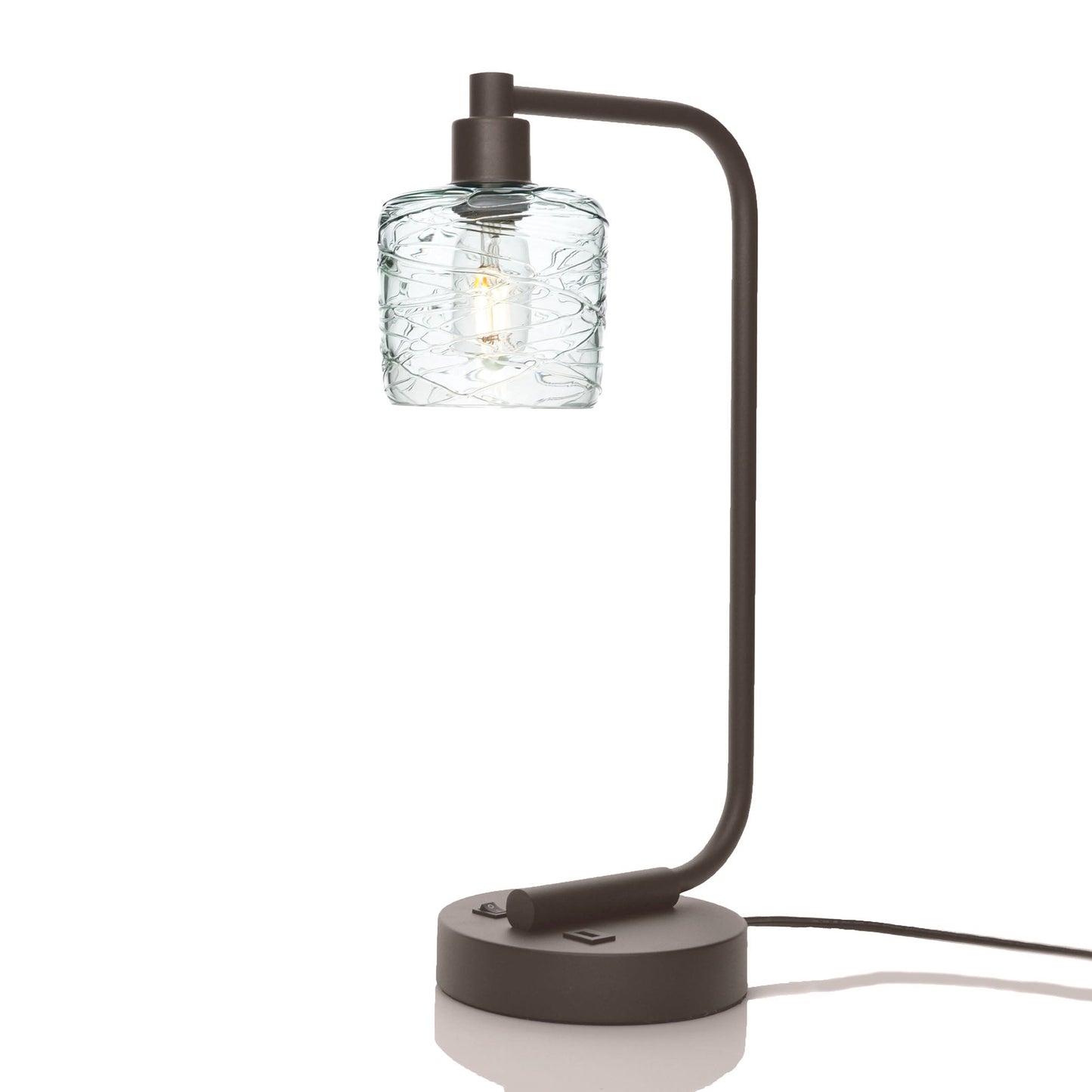 601 Spun: Table Lamp-Glass-Bicycle Glass Co - Hotshop-Eco Clear-Dark Bronze-Bicycle Glass Co