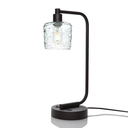 601 Spun: Table Lamp-Glass-Bicycle Glass Co - Hotshop-Eco Clear-Matte Black-Bicycle Glass Co