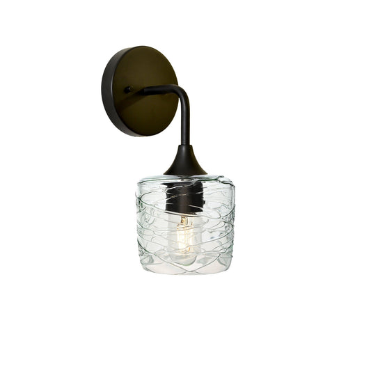 601 Spun: Wall Sconce-Glass-Bicycle Glass Co - Hotshop-Eco Clear-Matte Black-Bicycle Glass Co