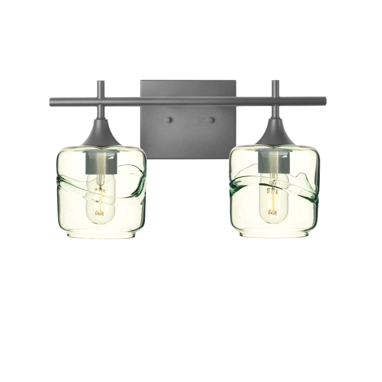 601 Swell: 2 Light Wall Vanity-Glass-Bicycle Glass Co - Hotshop-Eco Clear-Antique Bronze-Bicycle Glass Co