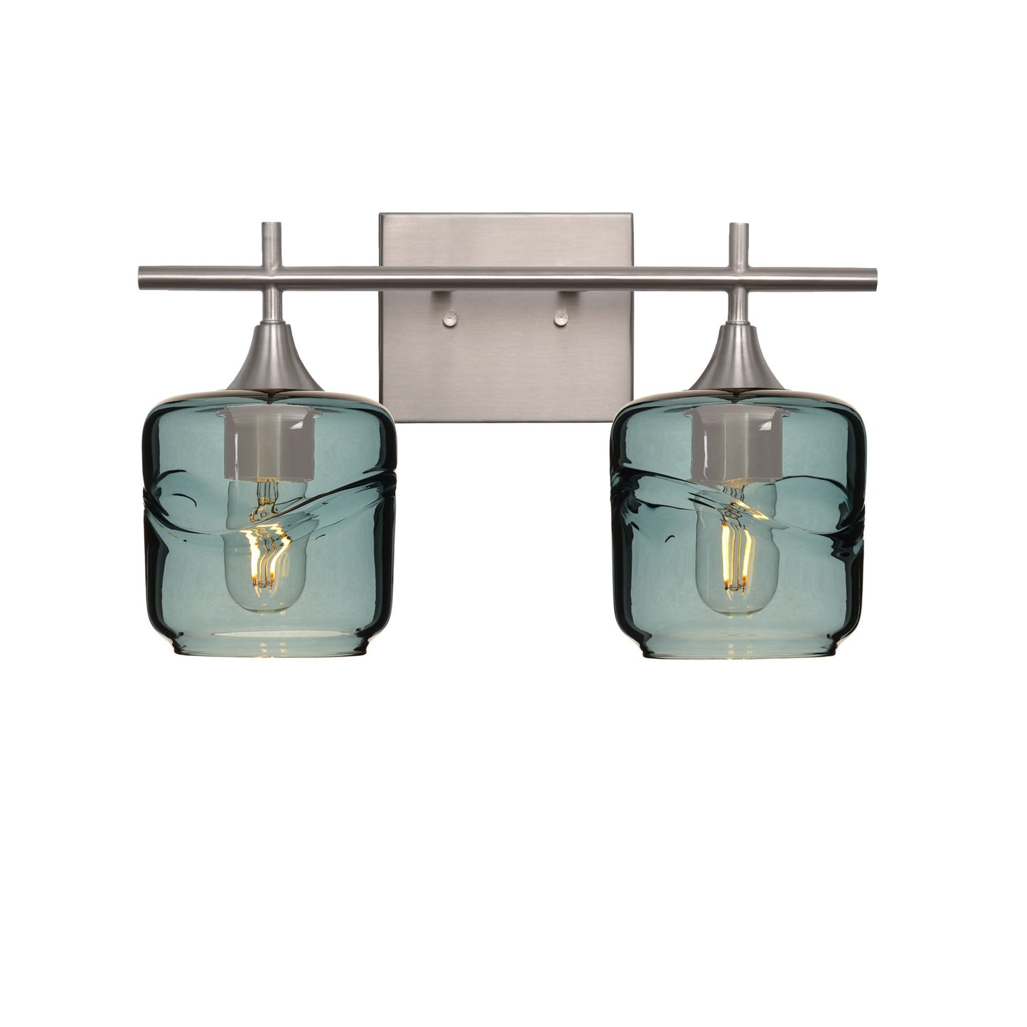 601 Swell: 2 Light Wall Vanity-Glass-Bicycle Glass Co - Hotshop-Slate Gray-Brushed Nickel-Bicycle Glass Co