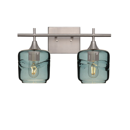601 Swell: 2 Light Wall Vanity-Glass-Bicycle Glass Co - Hotshop-Slate Gray-Brushed Nickel-Bicycle Glass Co
