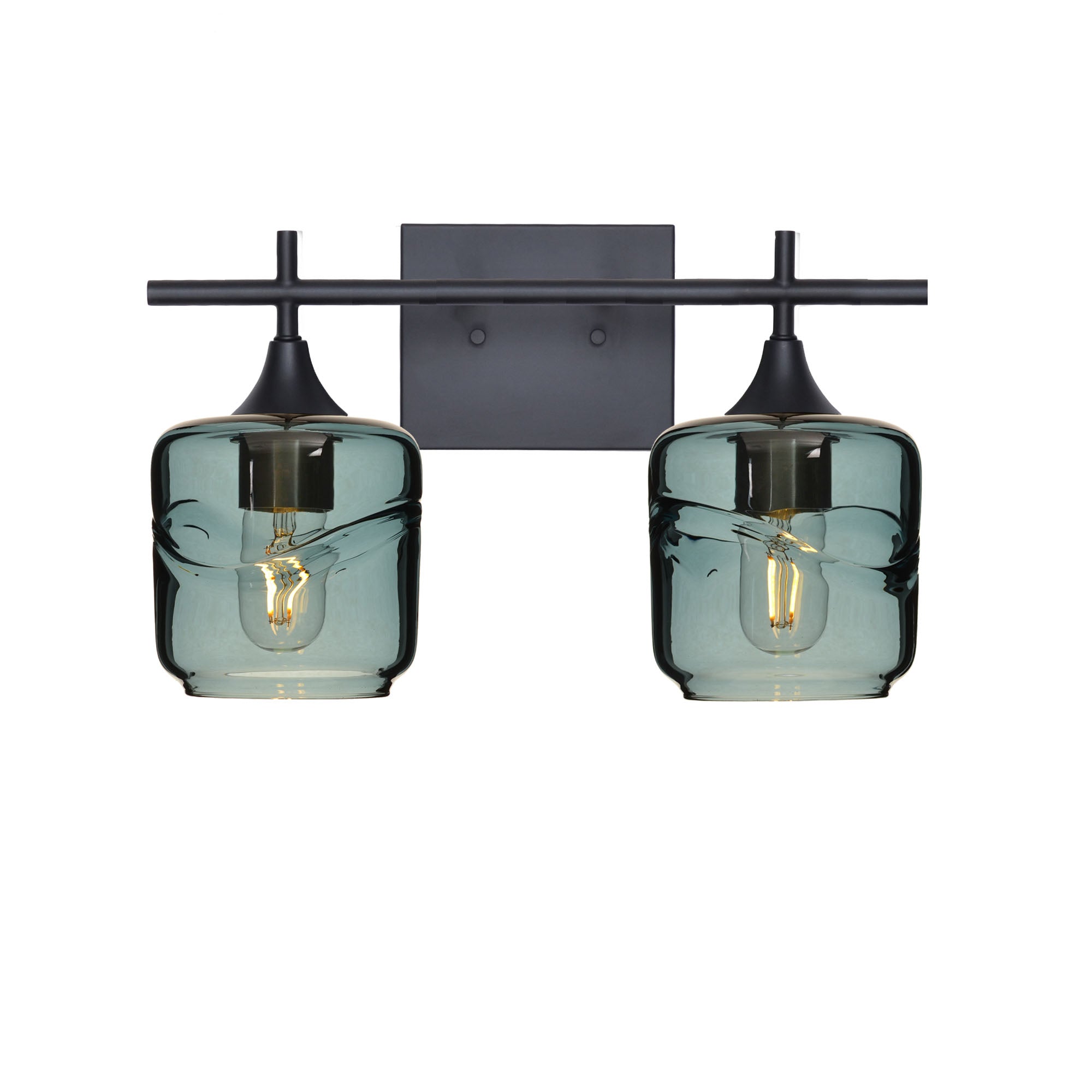 601 Swell: 2 Light Wall Vanity-Glass-Bicycle Glass Co - Hotshop-Slate Gray-Matte Black-Bicycle Glass Co