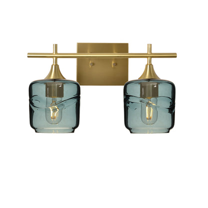 601 Swell: 2 Light Wall Vanity-Glass-Bicycle Glass Co - Hotshop-Slate Gray-Polished Brass-Bicycle Glass Co