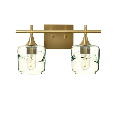 601 Swell: 2 Light Wall Vanity-Glass-Bicycle Glass Co - Hotshop-Eco Clear-Polished Brass-Bicycle Glass Co