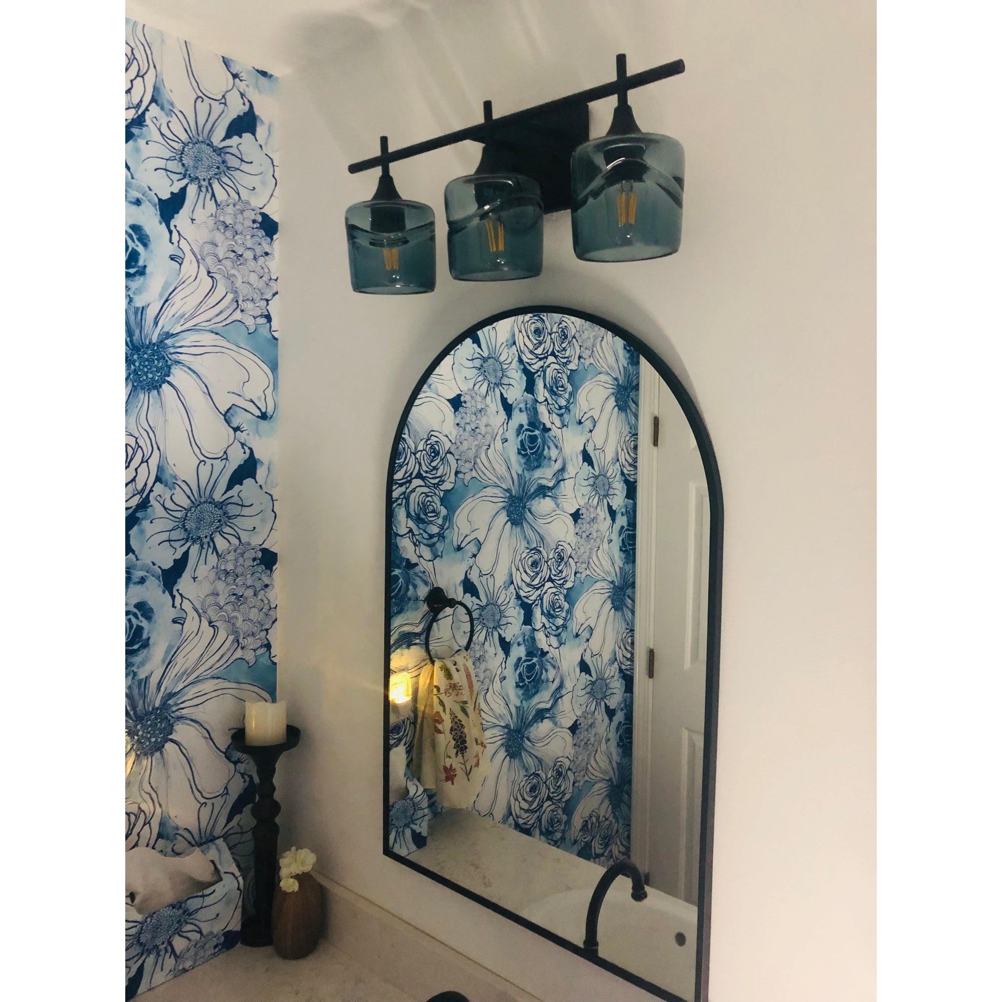 601 Swell: 3 Light Wall Vanity-Glass-Bicycle Glass Co - Hotshop-Eco Clear-Brushed Nickel-Bicycle Glass Co