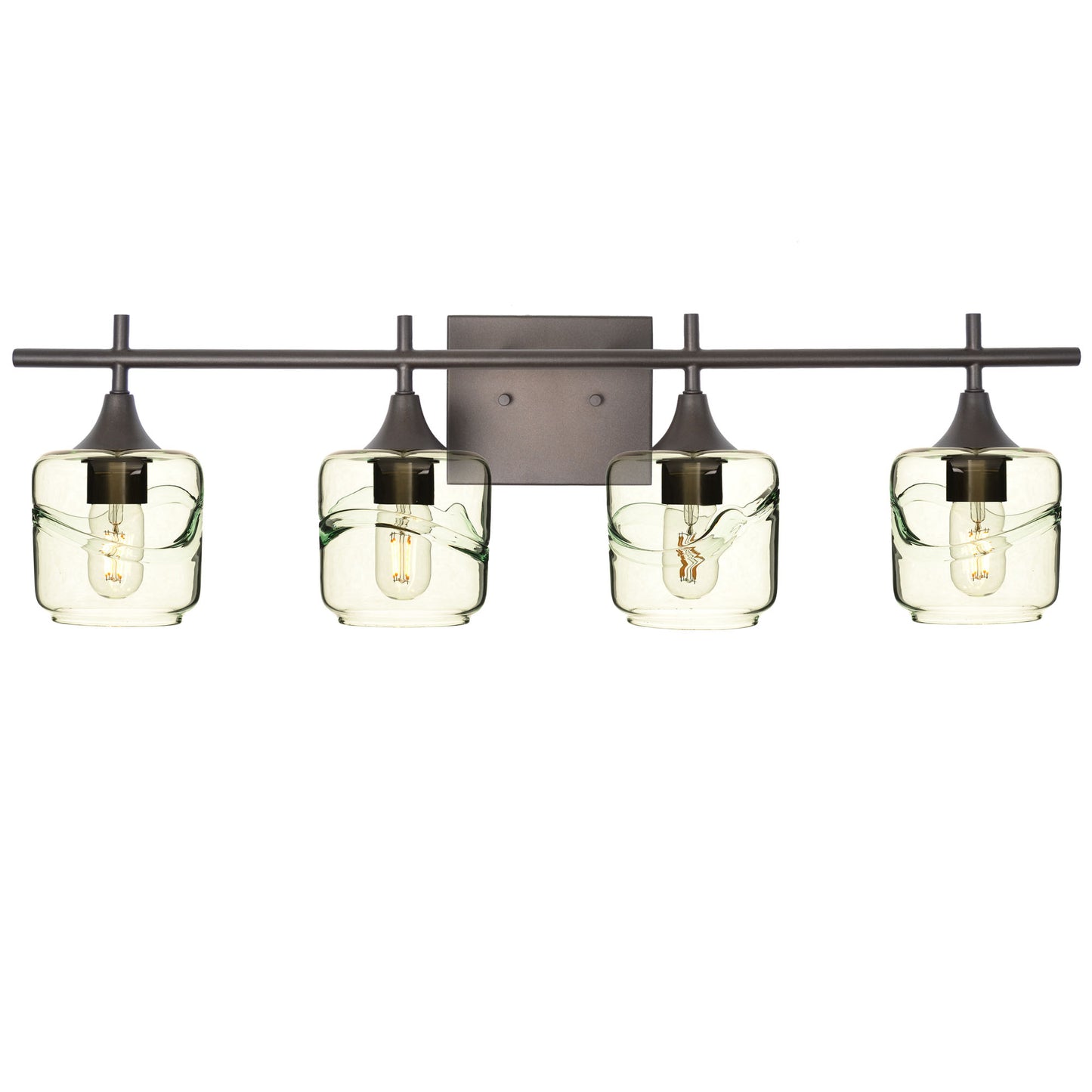 601 Swell: 4 Light Wall Vanity-Glass-Bicycle Glass Co - Hotshop-Eco Clear-Dark Bronze-Bicycle Glass Co
