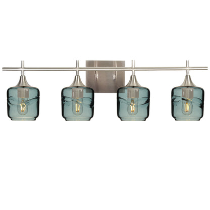 601 Swell: 4 Light Wall Vanity-Glass-Bicycle Glass Co - Hotshop-Slate Gray-Brushed Nickel-Bicycle Glass Co