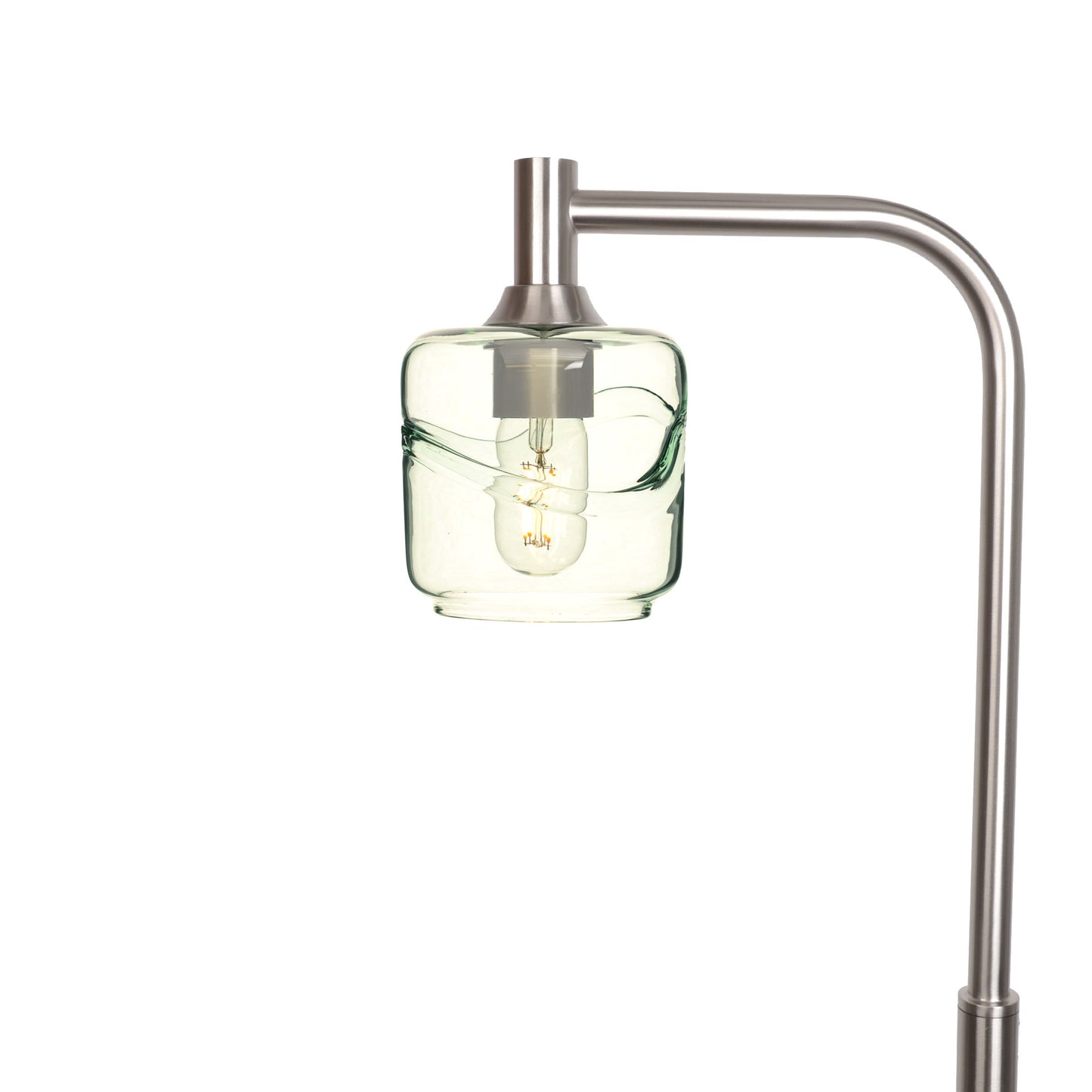 601 Swell: Floor Lamp-Glass-Bicycle Glass Co - Hotshop-Eco Clear-Brushed Nickel-Bicycle Glass Co