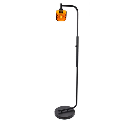 601 Swell: Floor Lamp-Glass-Bicycle Glass Co - Hotshop-Steel Blue-Brushed Nickel-Bicycle Glass Co