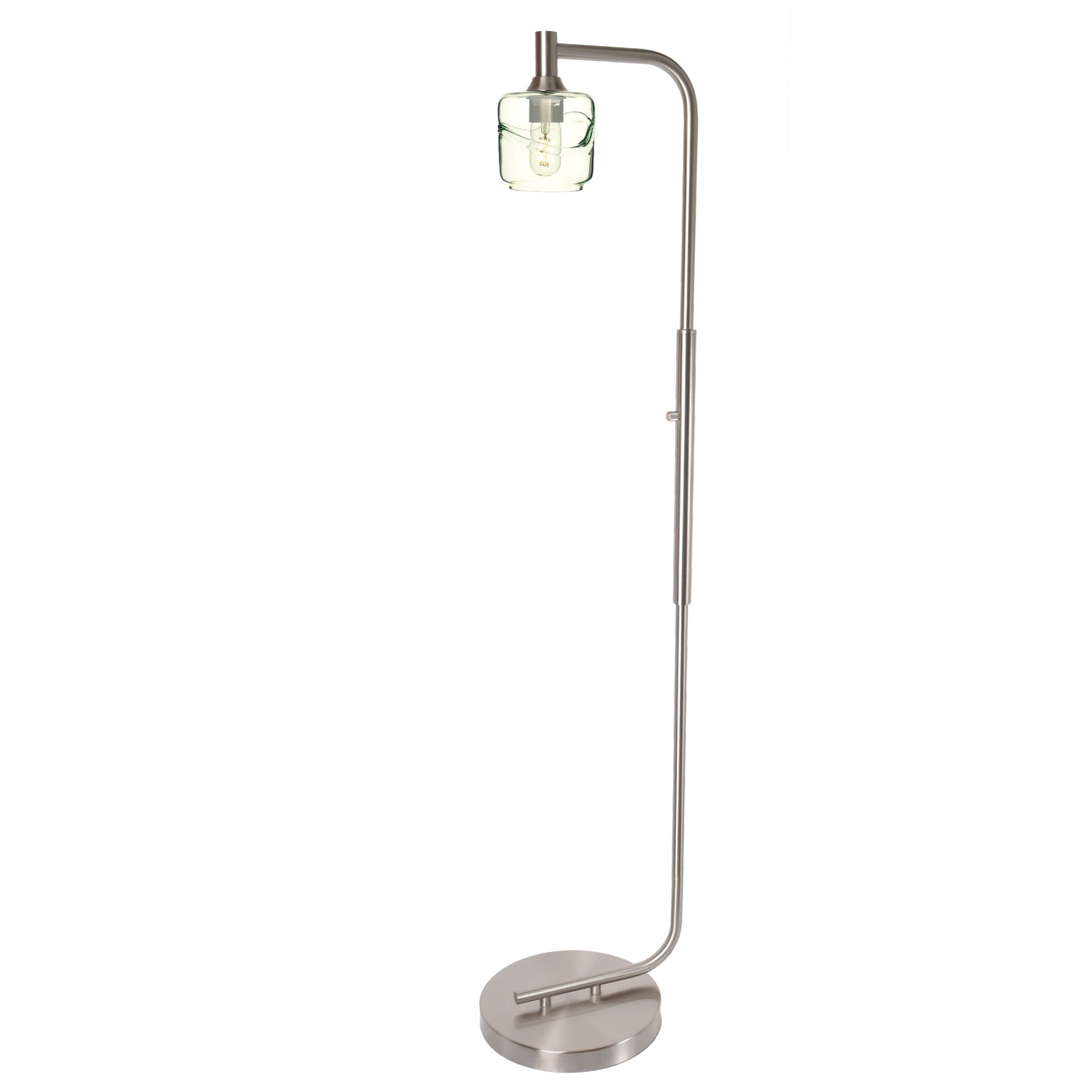 601 Swell: Floor Lamp-Glass-Bicycle Glass Co - Hotshop-Steel Blue-Brushed Nickel-Bicycle Glass Co