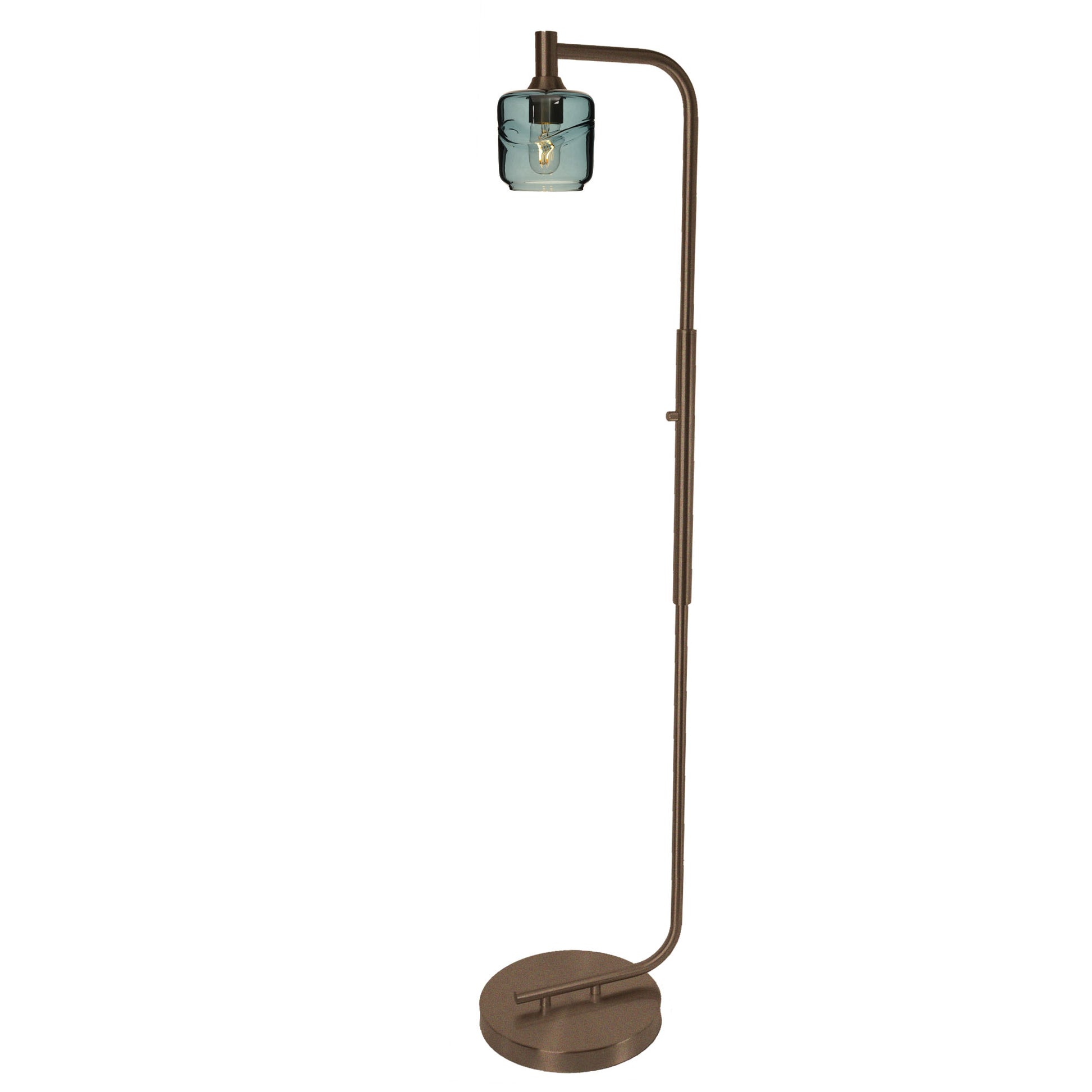 601 Swell: Floor Lamp-Glass-Bicycle Glass Co - Hotshop-Steel Blue-Brushed Nickel-Bicycle Glass Co