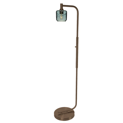 601 Swell: Floor Lamp-Glass-Bicycle Glass Co - Hotshop-Steel Blue-Brushed Nickel-Bicycle Glass Co