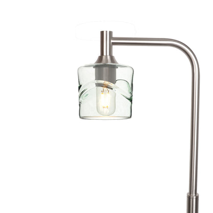 601 Swell: Floor Lamp-Glass-Bicycle Glass Co - Hotshop-Eco Clear-Brushed Nickel-Bicycle Glass Co