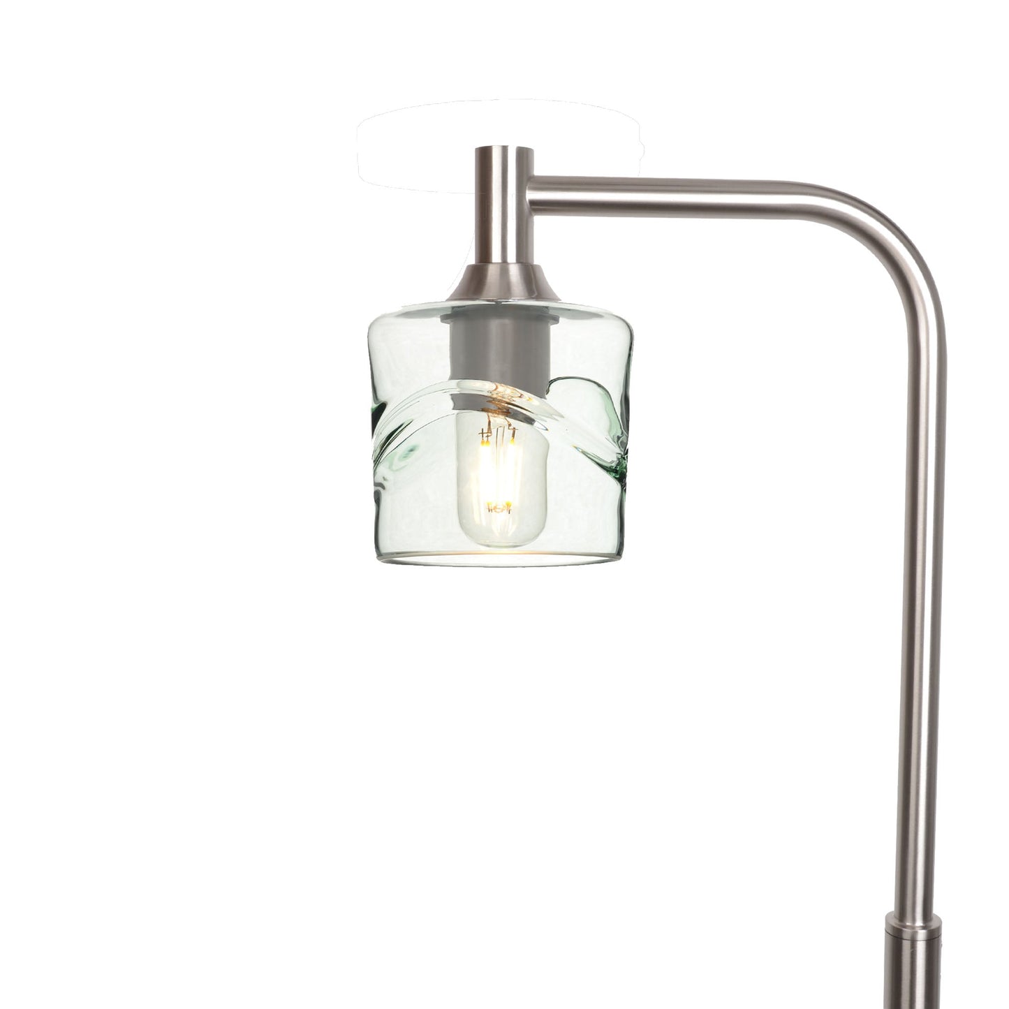 601 Swell: Floor Lamp-Glass-Bicycle Glass Co - Hotshop-Eco Clear-Brushed Nickel-Bicycle Glass Co