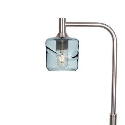 601 Swell: Floor Lamp-Glass-Bicycle Glass Co - Hotshop-Slate Gray-Brushed Nickel-Bicycle Glass Co