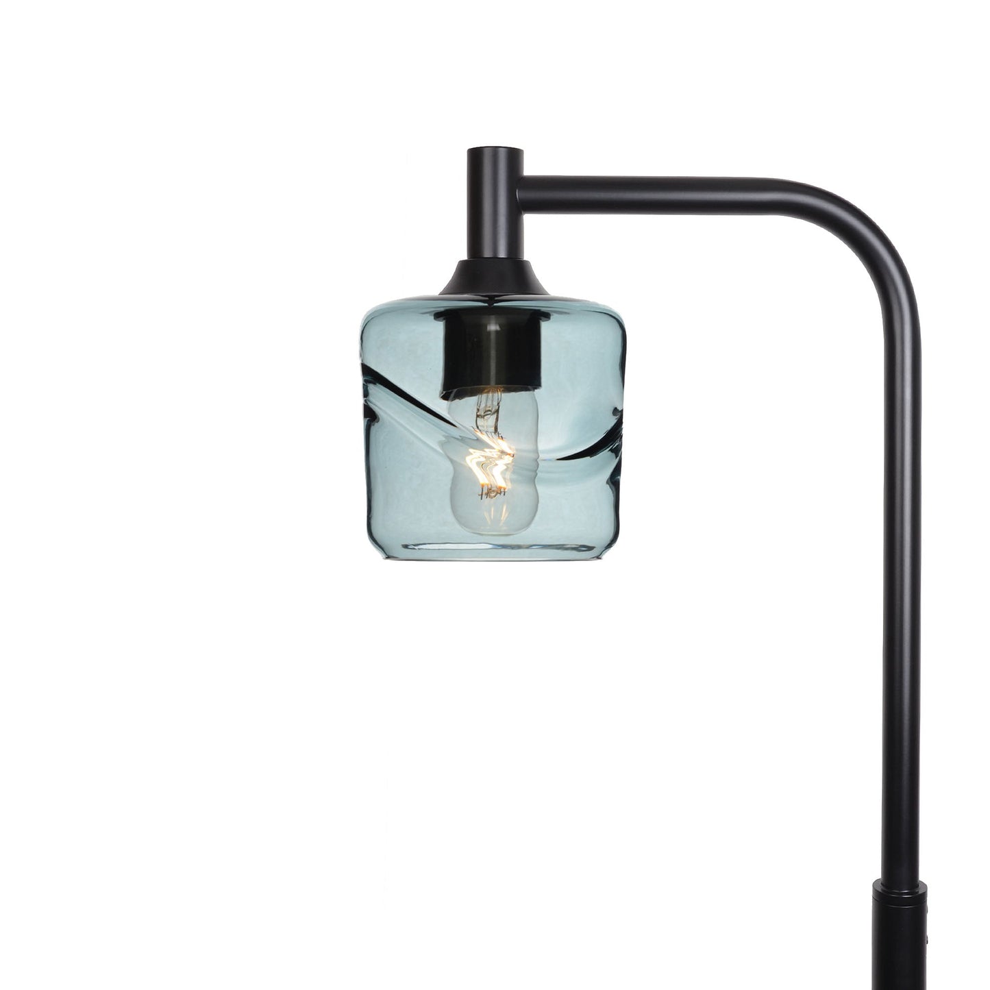 601 Swell: Floor Lamp-Glass-Bicycle Glass Co - Hotshop-Slate Gray-Matte Black-Bicycle Glass Co