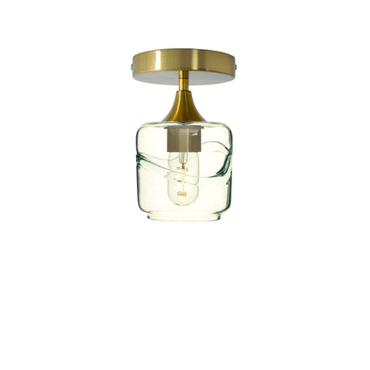 601 Swell: Semi Flush Light-Glass-Bicycle Glass Co - Hotshop-Eco Clear-Polished Brass-Bicycle Glass Co