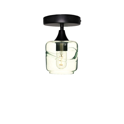 601 Swell: Semi Flush Light-Glass-Bicycle Glass Co - Hotshop-Eco Clear-Matte Black-Bicycle Glass Co