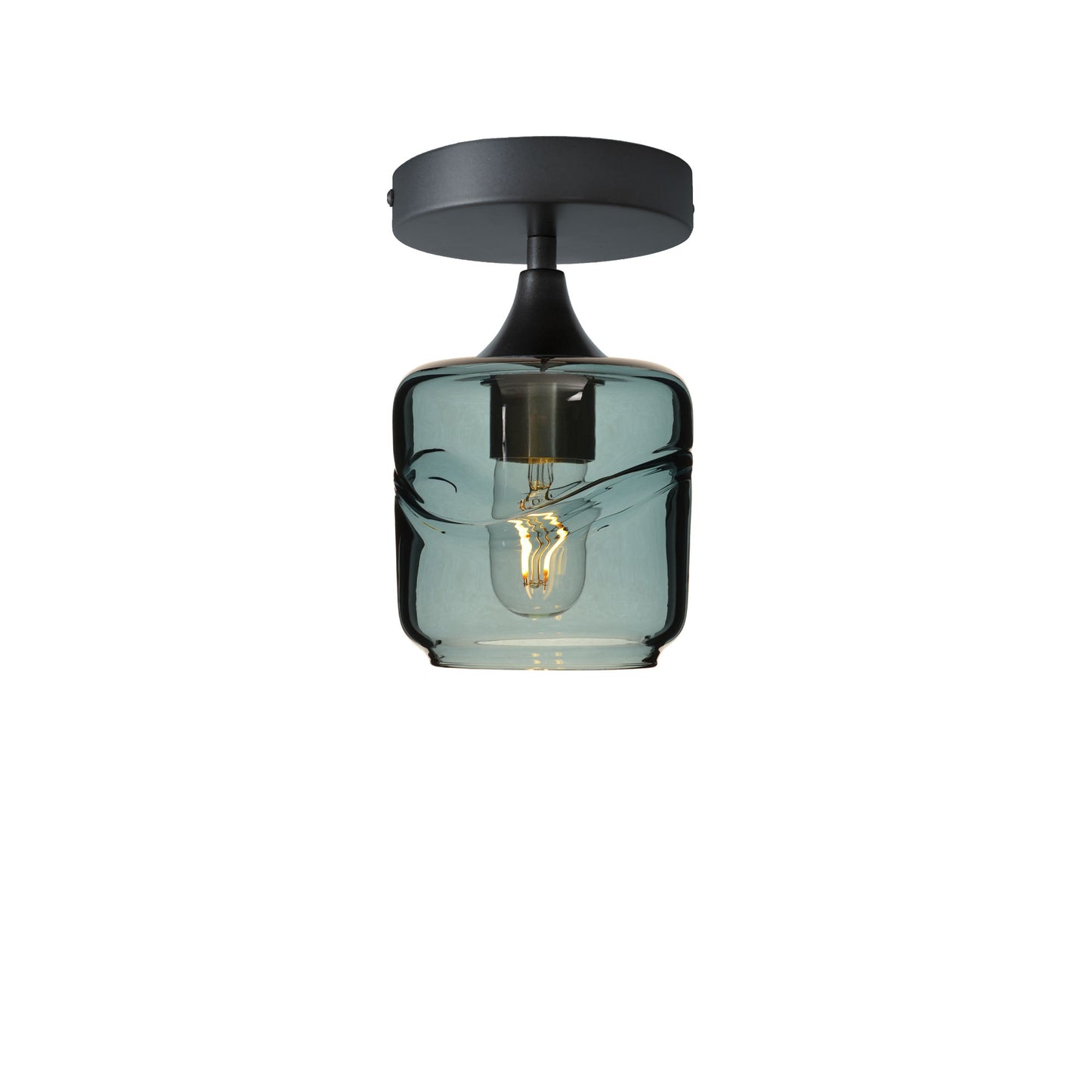 601 Swell: Semi Flush Light-Glass-Bicycle Glass Co - Hotshop-Slate Gray-Antique Bronze-Bicycle Glass Co