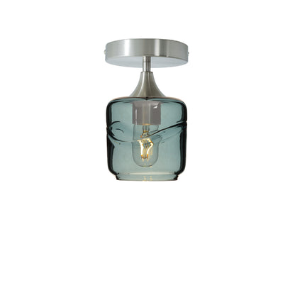 601 Swell: Semi Flush Light-Glass-Bicycle Glass Co - Hotshop-Slate Gray-Brushed Nickel-Bicycle Glass Co