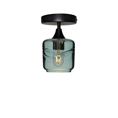 601 Swell: Semi Flush Light-Glass-Bicycle Glass Co - Hotshop-Slate Gray-Matte Black-Bicycle Glass Co