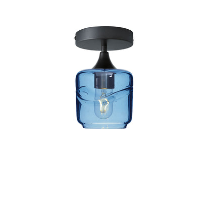 601 Swell: Semi Flush Light-Glass-Bicycle Glass Co - Hotshop-Steel Blue-Antique Bronze-Bicycle Glass Co