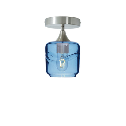 601 Swell: Semi Flush Light-Glass-Bicycle Glass Co - Hotshop-Steel Blue-Brushed Nickel-Bicycle Glass Co