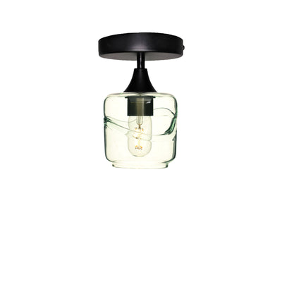 601 Swell: Semi Flush Light-Glass-Bicycle Glass Co - Hotshop-Eco Clear-Matte Black-Bicycle Glass Co