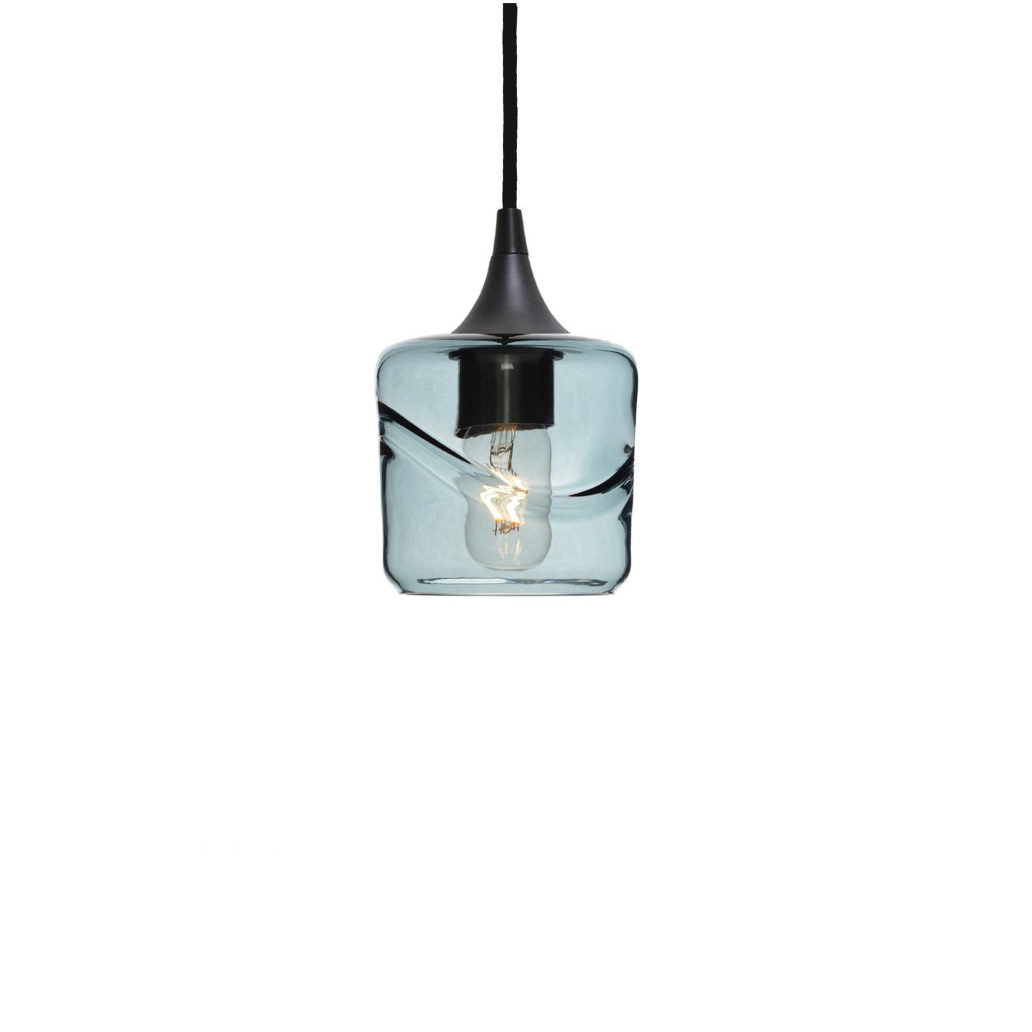 601 Swell: Single Pendant Light-Glass-Bicycle Glass Co - Hotshop-Steel Blue-Bicycle Glass Co