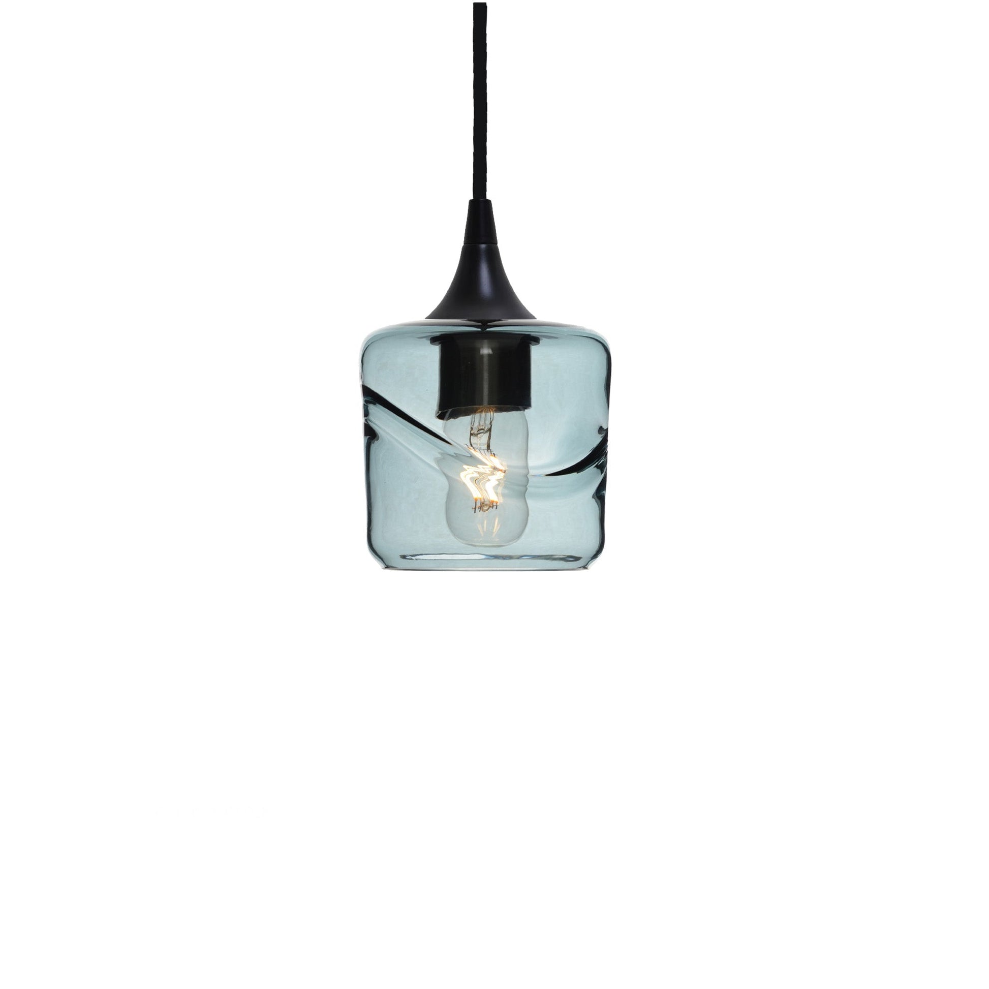 601 Swell: Single Pendant Light-Glass-Bicycle Glass Co - Hotshop-Steel Blue-Bicycle Glass Co