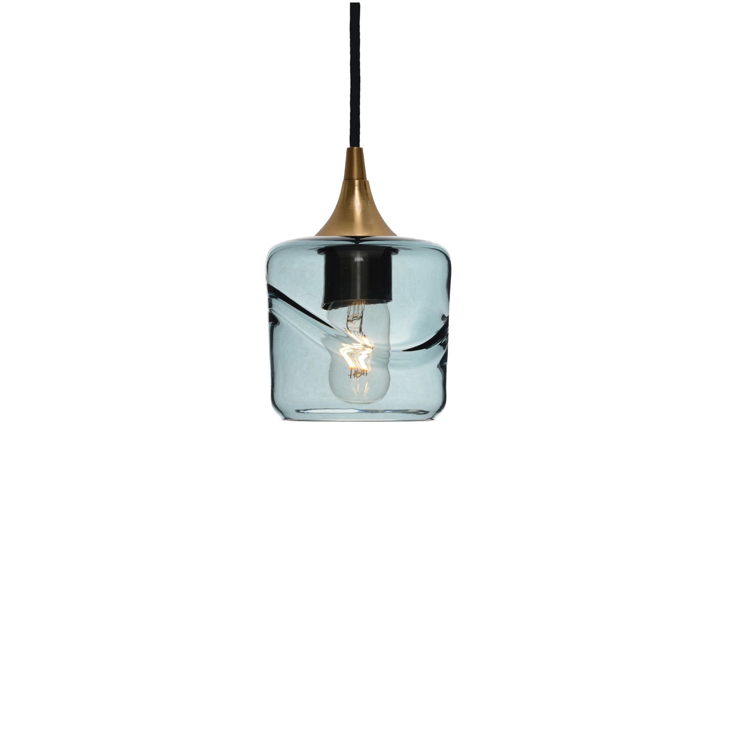 601 Swell: Single Pendant Light-Glass-Bicycle Glass Co - Hotshop-Steel Blue-Bicycle Glass Co