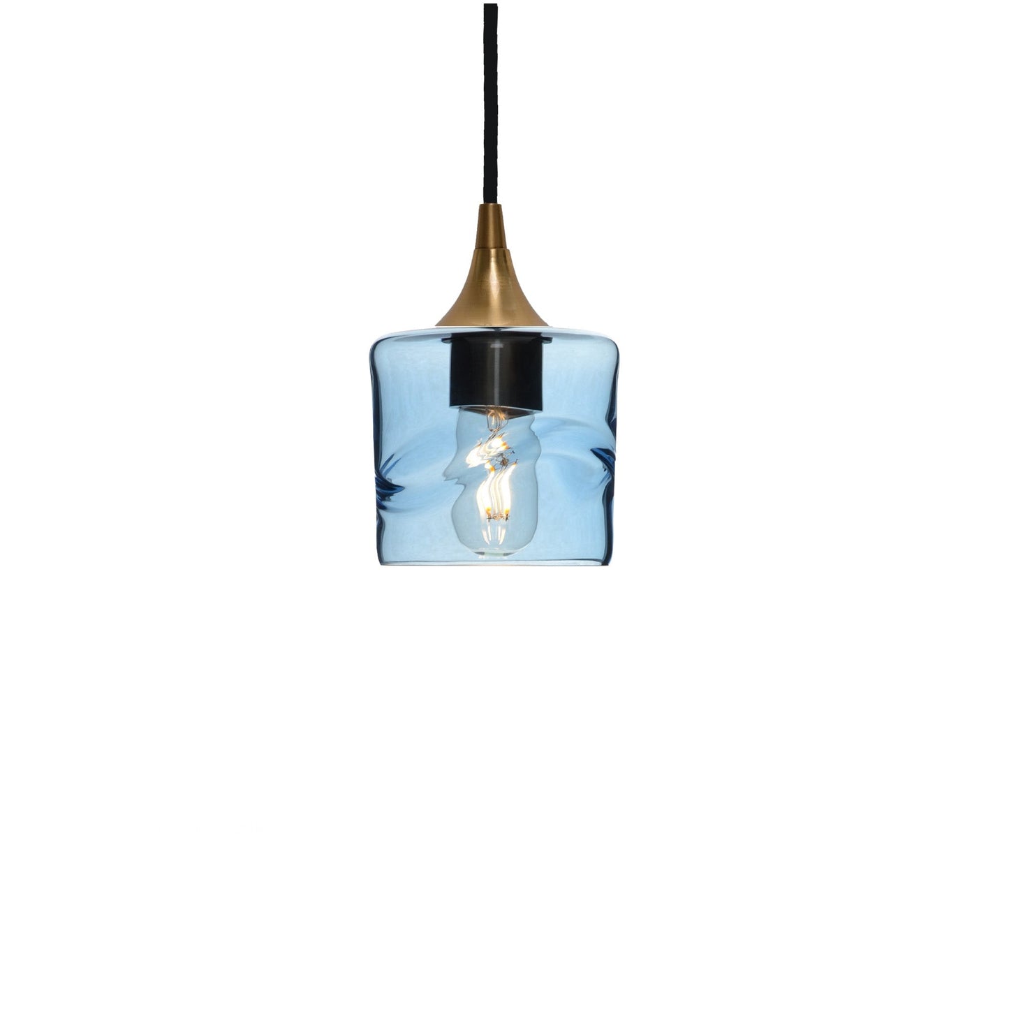 601 Swell: Single Pendant Light-Glass-Bicycle Glass Co - Hotshop-Steel Blue-Bicycle Glass Co