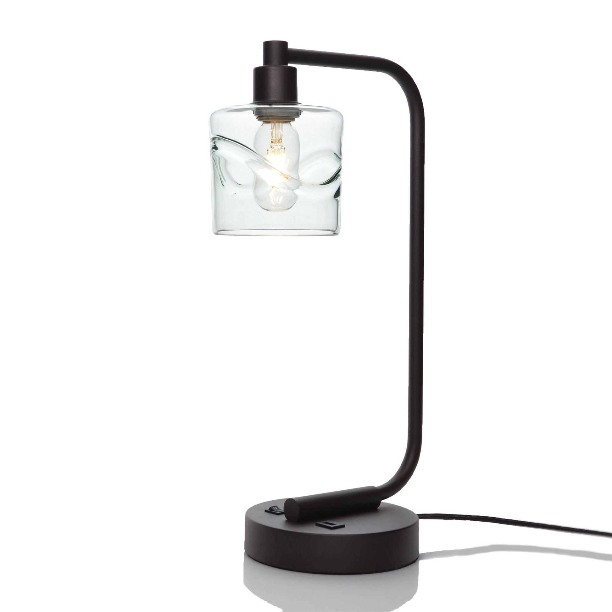 601 Swell: Table Lamp-Glass-Bicycle Glass Co - Hotshop-Eco Clear-Matte Black-Bicycle Glass Co