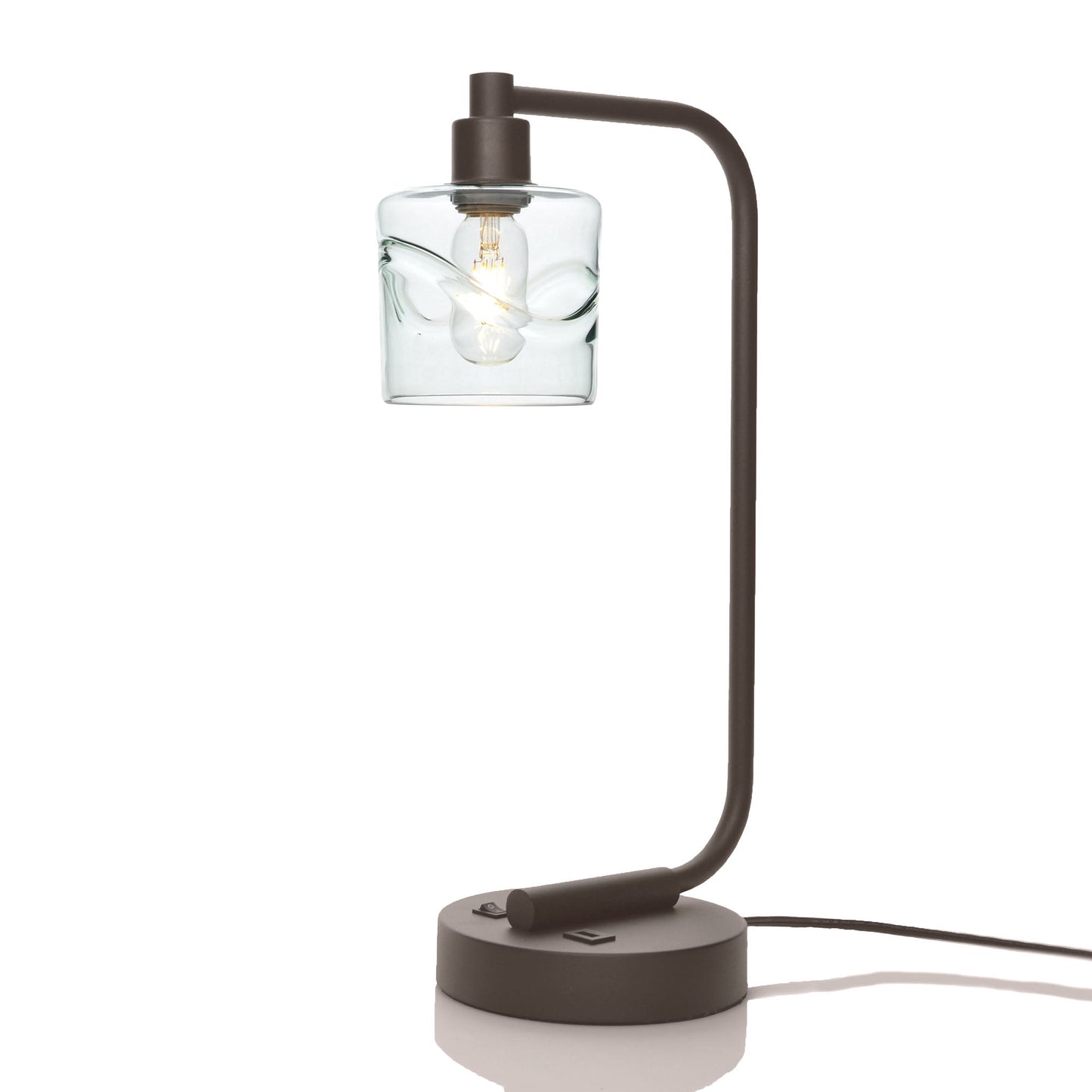 601 Swell: Table Lamp-Glass-Bicycle Glass Co - Hotshop-Eco Clear-Dark Bronze-Bicycle Glass Co