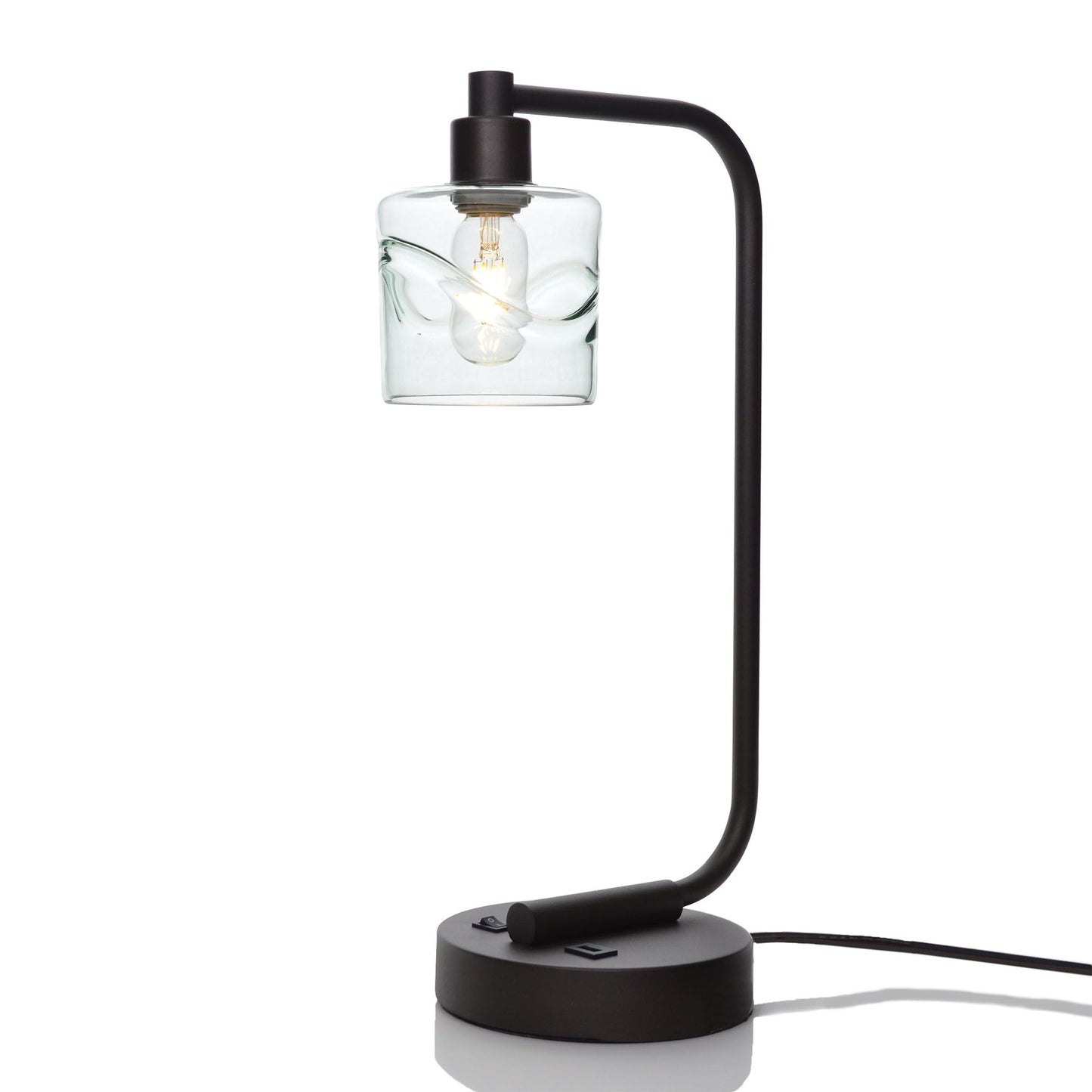 601 Swell: Table Lamp-Glass-Bicycle Glass Co - Hotshop-Eco Clear-Matte Black-Bicycle Glass Co