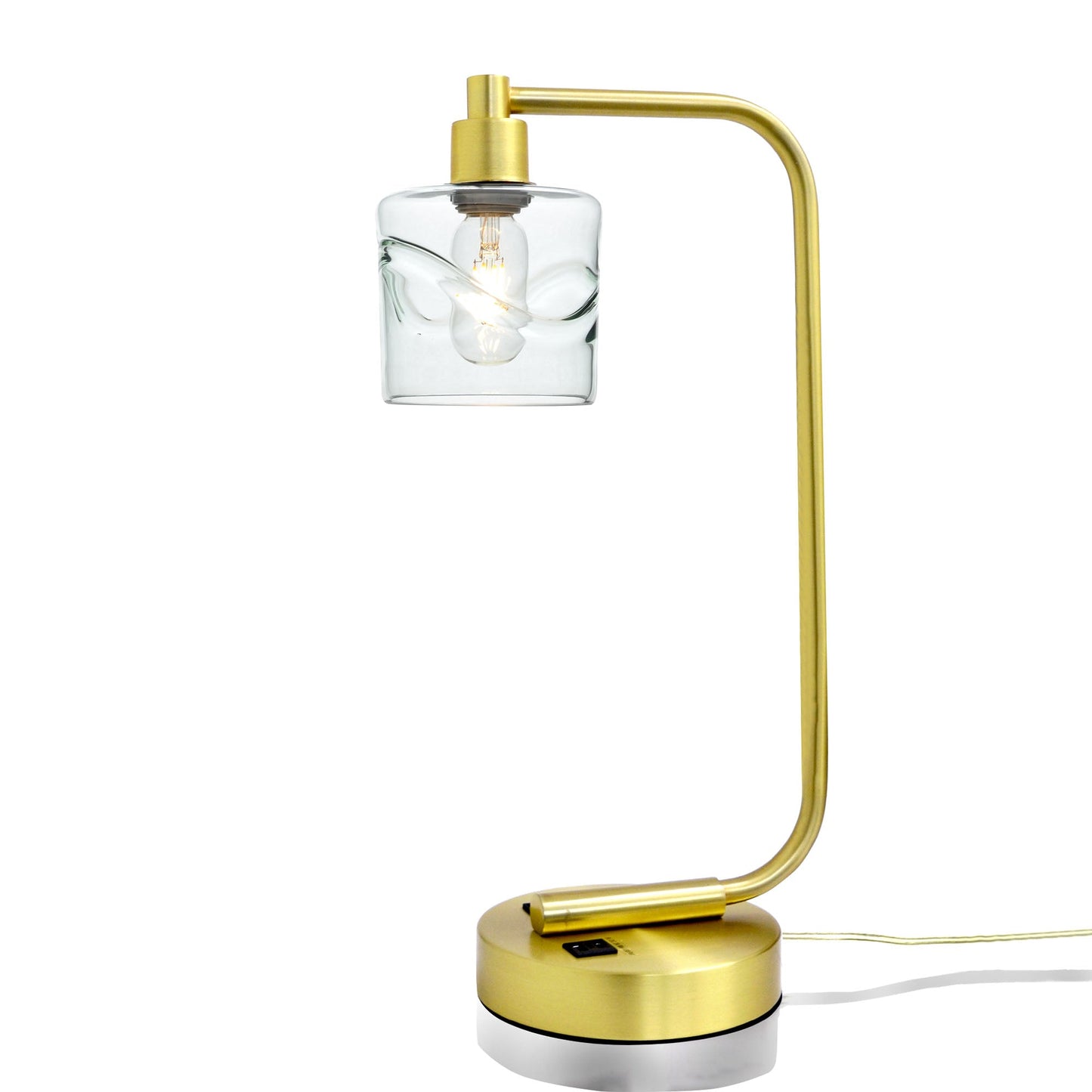 601 Swell: Table Lamp-Glass-Bicycle Glass Co - Hotshop-Eco Clear-Satin Brass-Bicycle Glass Co