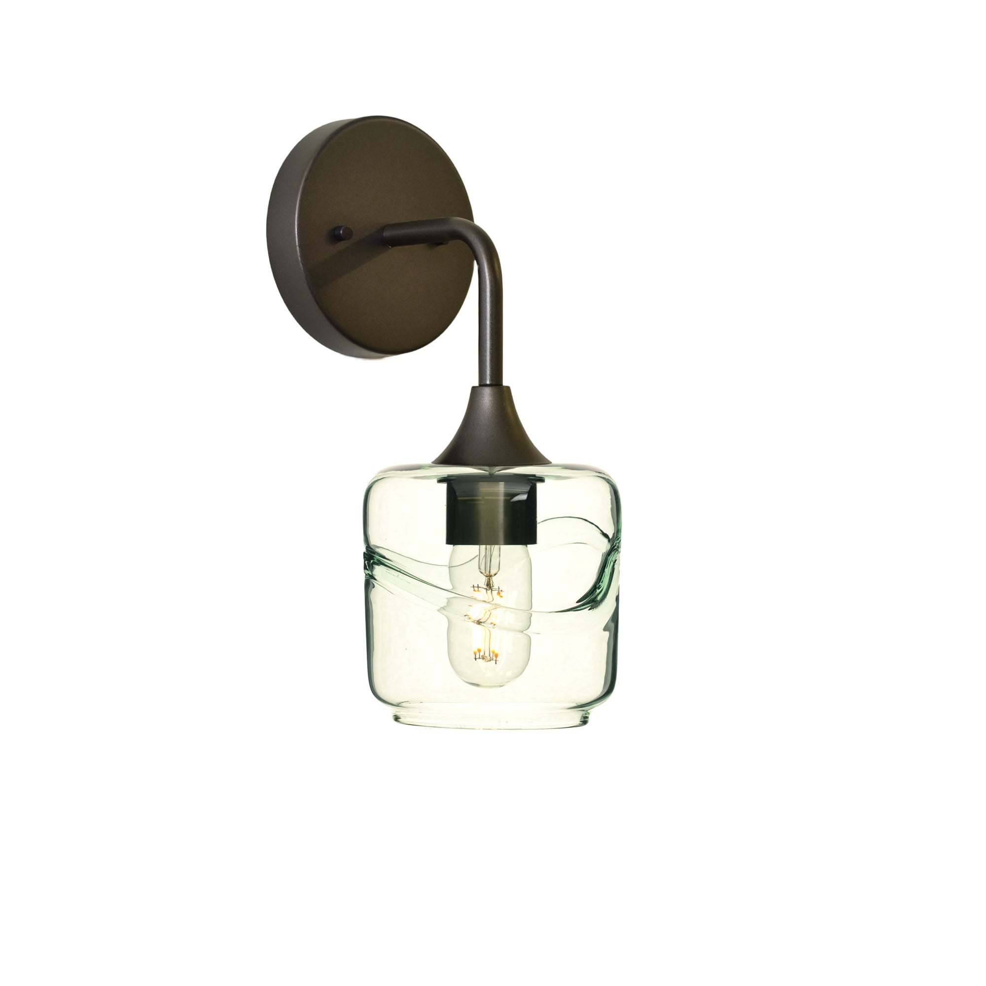601 Swell: Wall Sconce-Glass-Bicycle Glass Co - Hotshop-Eco Clear-Antique Bronze-Bicycle Glass Co
