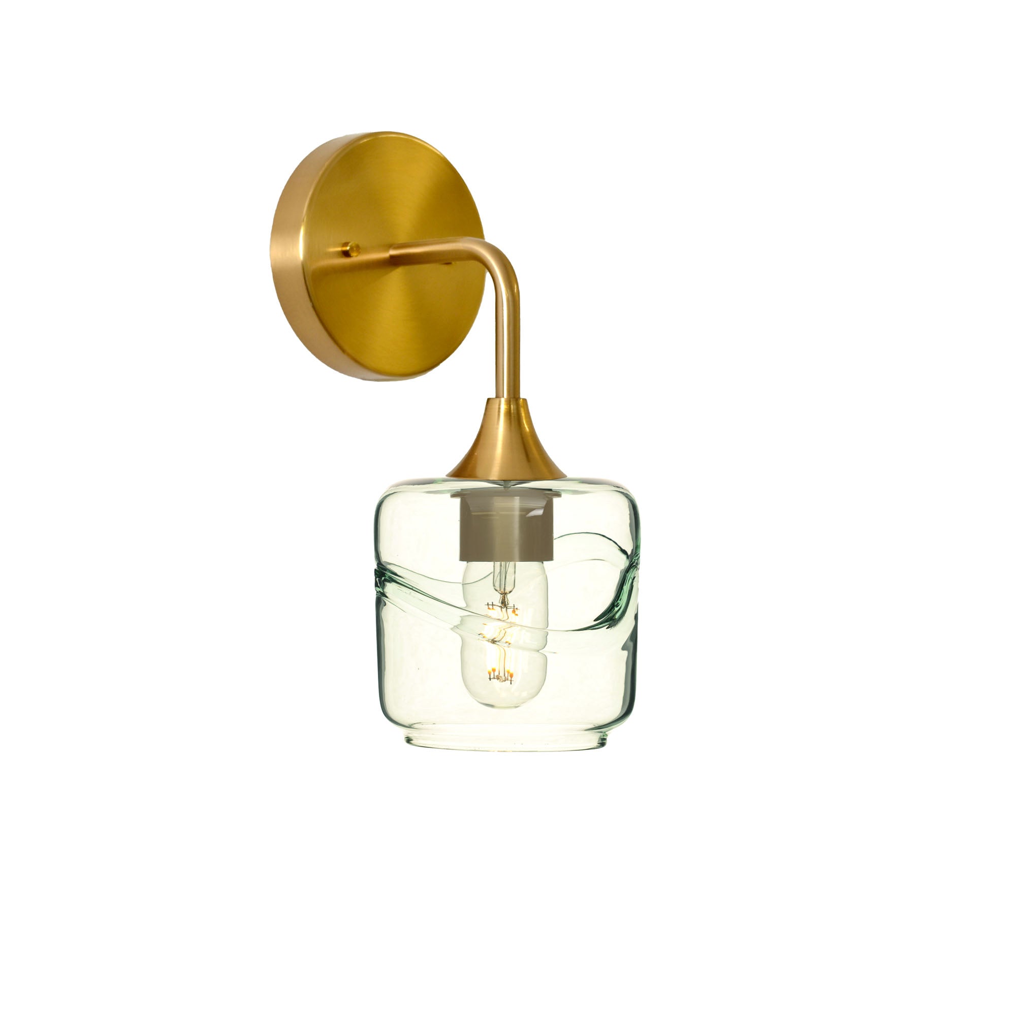 601 Swell: Wall Sconce-Glass-Bicycle Glass Co - Hotshop-Eco Clear-Polished Brass-Bicycle Glass Co