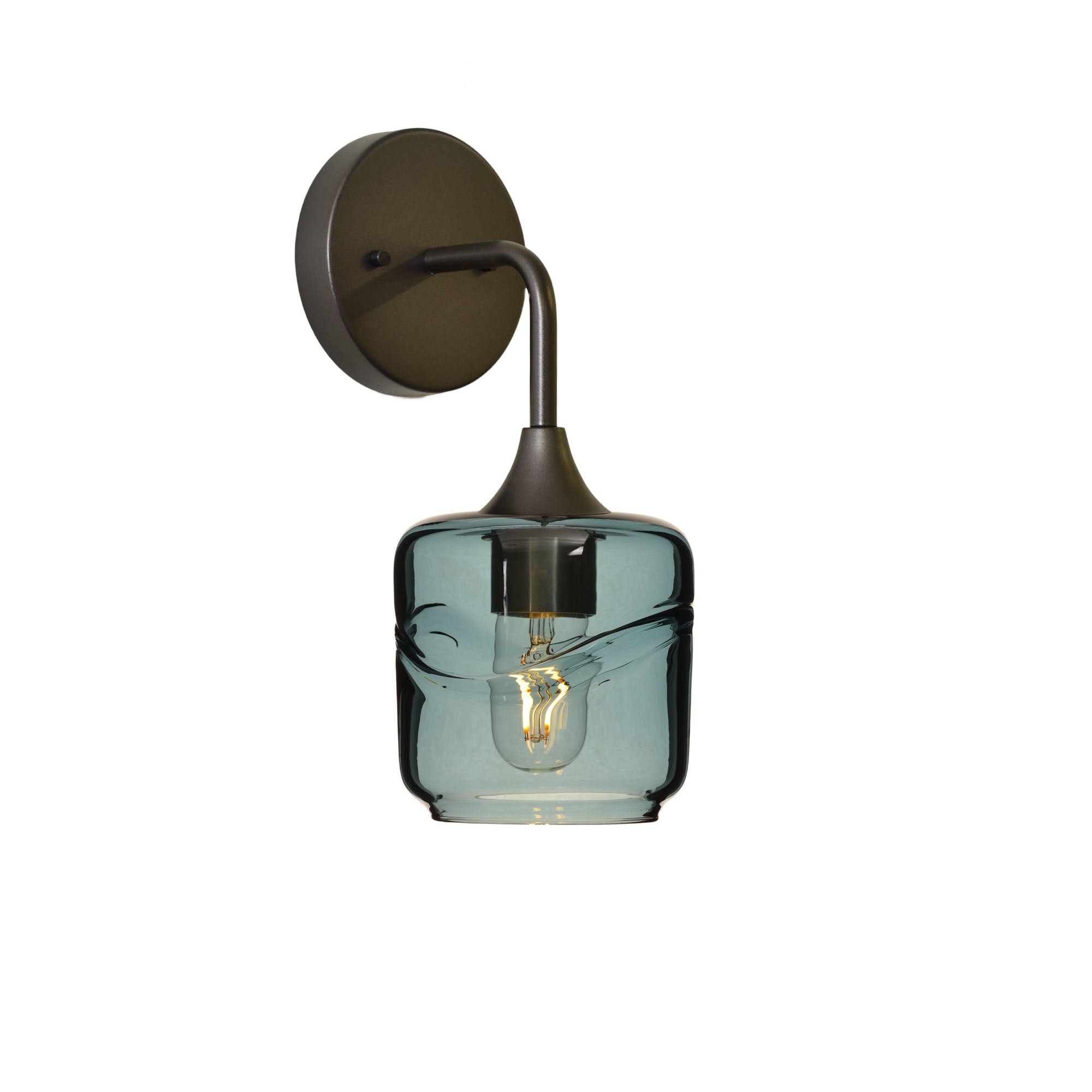 601 Swell: Wall Sconce-Glass-Bicycle Glass Co - Hotshop-Slate Gray-Antique Bronze-Bicycle Glass Co