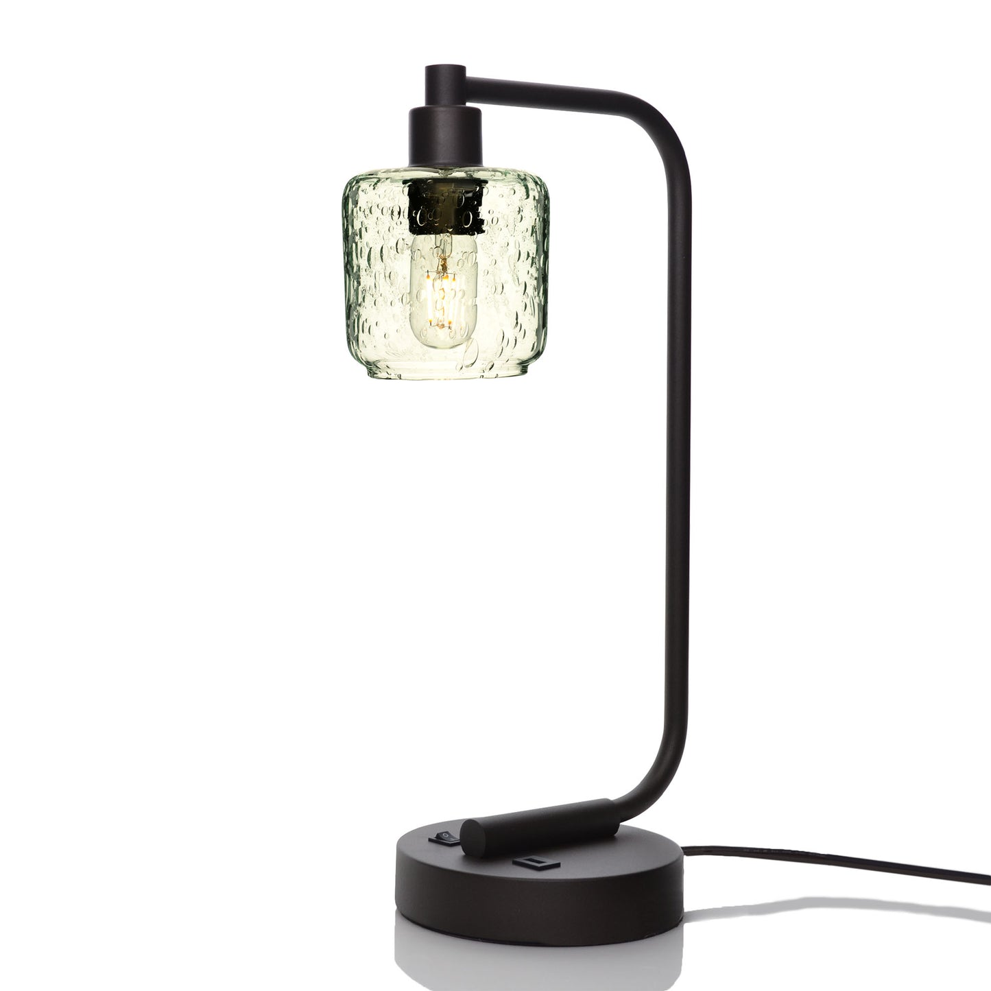 601 Table Lamp-Glass-Bicycle Glass Co - Hotshop-Lunar-Eco Clear-Matte Black-Bicycle Glass Co